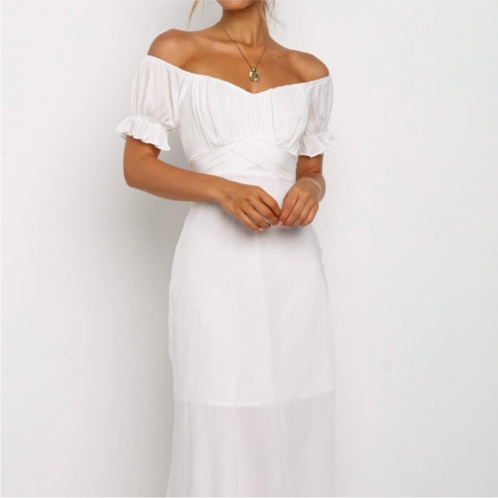 Petal and Pup White Off-Shoulder Dress